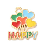 20Pcs Rainbow Cloud HAPPY Charms Jewelry Making Accessories Colorful Pendants