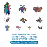 20Pcs Rainbow Dragonfly Butterfly Charms DIY Pendant Keychain Earrings Jewelry