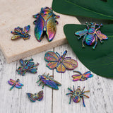 20Pcs Rainbow Dragonfly Butterfly Charms DIY Pendant Keychain Earrings Jewelry