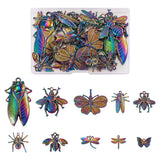 20Pcs Rainbow Dragonfly Butterfly Charms DIY Pendant Keychain Earrings Jewelry