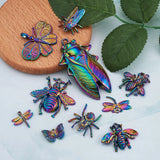 20Pcs Rainbow Dragonfly Butterfly Charms DIY Pendant Keychain Earrings Jewelry