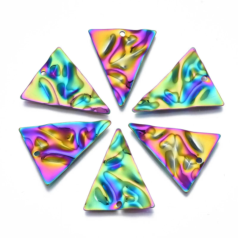 20Pcs Rainbow Stainless Steel Charms for DIY Jewelry Making