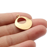 20Pcs Raw Brass Curved Round Geometry Charms for DIY Jewelry Making