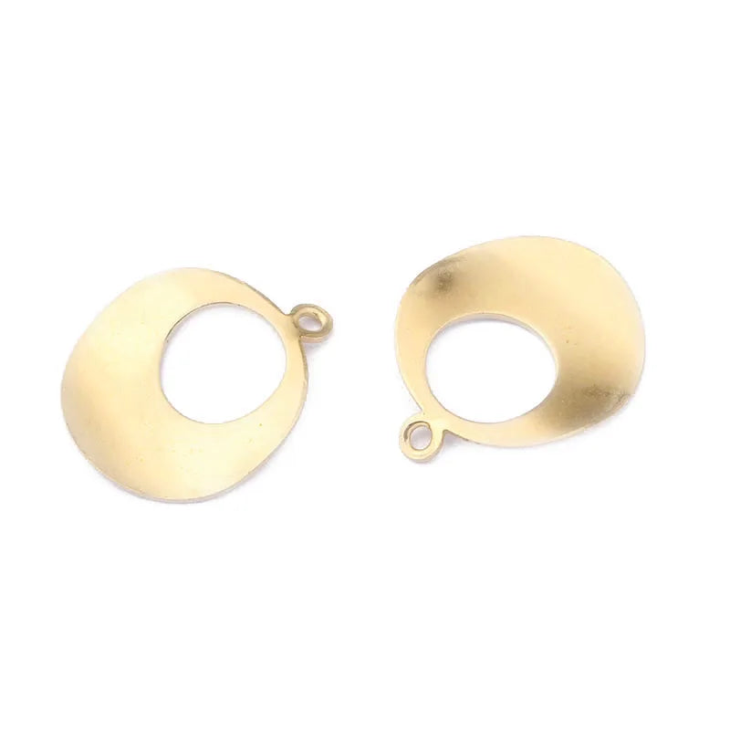 20Pcs Raw Brass Curved Round Geometry Charms for DIY Jewelry Making