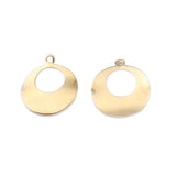 20Pcs Raw Brass Curved Round Geometry Charms for DIY Jewelry Making