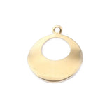 20Pcs Raw Brass Curved Round Geometry Charms for DIY Jewelry Making