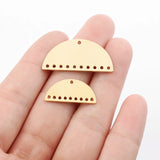 20Pcs Raw Brass Half Moon Charms 10 Holes Pendant DIY Earrings Jewelry Making