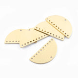20Pcs Raw Brass Half Moon Charms 10 Holes Pendant DIY Earrings Jewelry Making