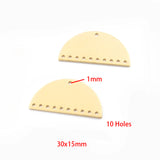 20Pcs Raw Brass Half Moon Charms 10 Holes Pendant DIY Earrings Jewelry Making