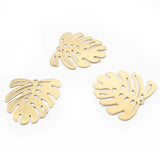 20Pcs Brass Monstera Leaf Charms for DIY Jewelry Making 20x24mm