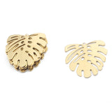 20Pcs Brass Monstera Leaf Charms for DIY Jewelry Making 20x24mm