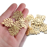 20Pcs Brass Monstera Leaf Charms for DIY Jewelry Making 20x24mm