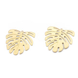 20Pcs Brass Monstera Leaf Charms for DIY Jewelry Making 20x24mm