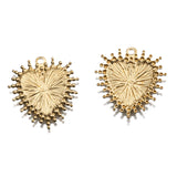 20Pcs Raw Brass Sacre Heart Shape Charms Pendants for DIY Jewelry Making
