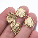 20Pcs Raw Brass Sacre Heart Shape Charms Pendants for DIY Jewelry Making