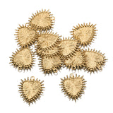 20Pcs Raw Brass Sacre Heart Shape Charms Pendants for DIY Jewelry Making