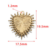 20Pcs Raw Brass Sacre Heart Shape Charms Pendants for DIY Jewelry Making