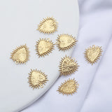 20Pcs Raw Brass Sacre Heart Shape Charms Pendants for DIY Jewelry Making
