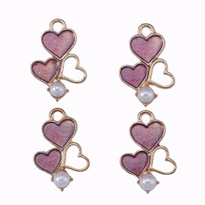 20Pcs Resin Oil Drip Love Pendant Necklace Earrings Charms DIY Jewelry Making