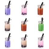 20Pcs Resin Pearl Milk Tea Charms Bubble Tea Pendant for DIY Jewelry Making