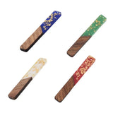 20Pcs Resin Walnut Wooden Pendants Rectangle Earring Charm Wood Slab Charms