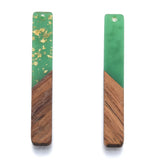 20Pcs Resin Walnut Wooden Pendants Rectangle Earring Charm Wood Slab Charms
