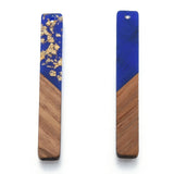 20Pcs Resin Walnut Wooden Pendants Rectangle Earring Charm Wood Slab Charms