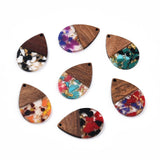 20Pcs Resin Wood Pendants Walnut Earring Charms for Jewelry Vintage DIY Craft