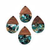20Pcs Resin Wood Pendants Walnut Earring Charms for Jewelry Vintage DIY Craft