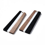 20Pcs Trapezoid Wooden Earring Charms Resin Pendant Bulk DIY Jewelry Findings