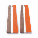 20Pcs Trapezoid Wooden Earring Charms Resin Pendant Bulk DIY Jewelry Findings