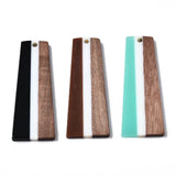 20Pcs Trapezoid Wooden Earring Charms Resin Pendant Bulk DIY Jewelry Findings