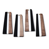 20Pcs Trapezoid Wooden Earring Charms Resin Pendant Bulk DIY Jewelry Findings