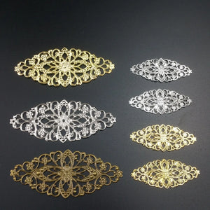 20Pcs Filigree Wraps Flower Wing Connectors Metal Crafts Gift Decoration DIY