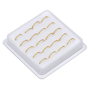 20Pcs Rose Nose Rings Thin Nose Hoop Ring Soft Adjustable