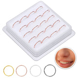 20Pcs Rose Nose Rings Thin Nose Hoop Ring Soft Adjustable
