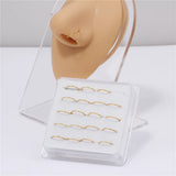 20Pcs Rose Nose Rings Thin Nose Hoop Ring Soft Adjustable