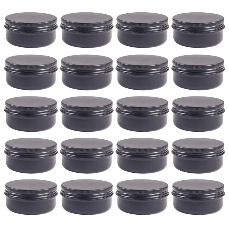 20Pcs 50ml Aluminium Tin Cans Metal Jars w/ Lid for Spices Candies Storage