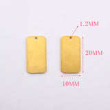 20Pcs Rwa Brass Rectangle Blank Stamping 10x20mm Charms Jewelry
