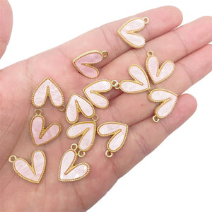 20Pcs/Set Resin Heart Charms for Jewelry Making DIY Bracelet Accessories