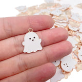 20Pcs Cartoon Ghost Enamel Halloween Pendant DIY Jewelry Making