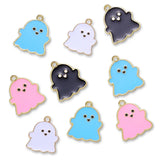 20Pcs Cartoon Ghost Enamel Halloween Pendant DIY Jewelry Making