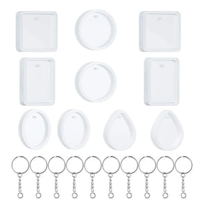 20Pcs Silicone Mould Kit for Keychain Pendant Making Tools