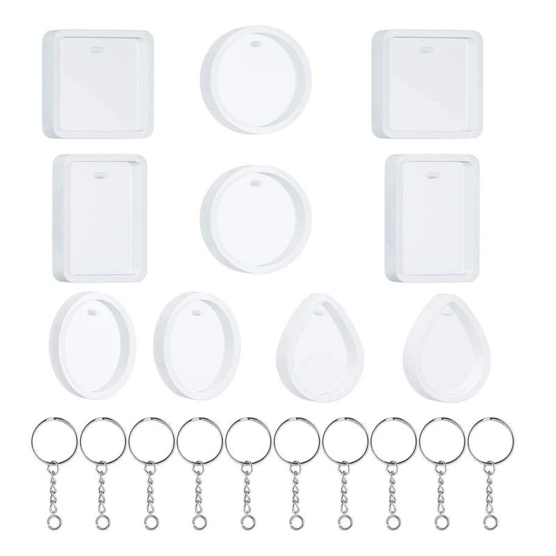 20Pcs Silicone Mould Kit for Keychain Pendant Making Tools