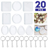 20Pcs Silicone Mould Kit for Keychain Pendant Making Tools
