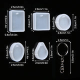 20Pcs DIY Keychain Pendant Mold Silicone Resin Casting Kit with 10 Keyring