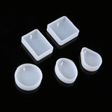 20Pcs DIY Keychain Pendant Mold Silicone Resin Casting Kit with 10 Keyring
