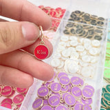 20Pcs/Set Letter Enamel Charm Pendant DIY Jewelry Making Supplies
