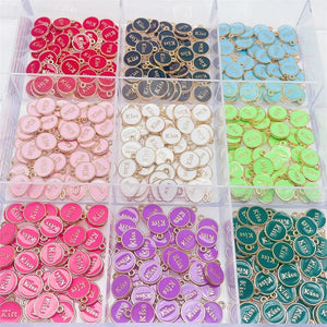 20Pcs/Set Letter Enamel Charm Pendant DIY Jewelry Making Supplies