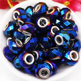 20Pcs Set Large Hole Cut Glass Spacer Beads for Jewelry Making
